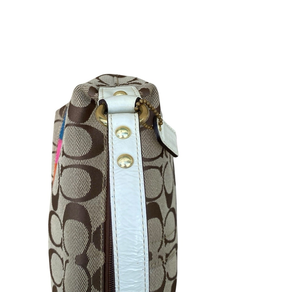 Coach Signature Multi-Color Stripe Shoulder Bag 40540 Top Handle‎ Pouch - Picture 11 of 16